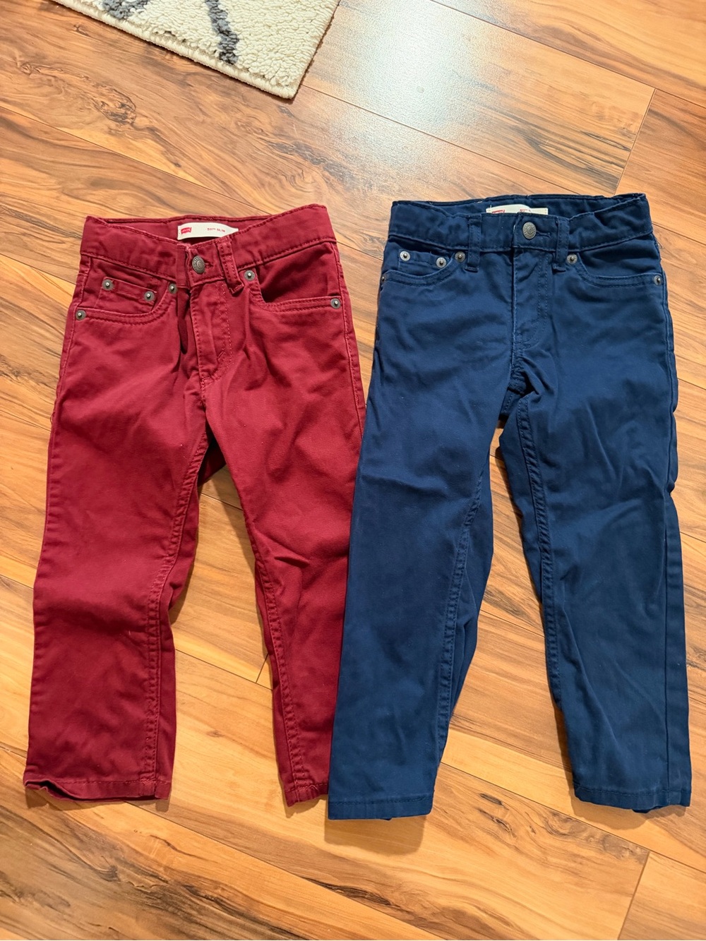 Boys Levi 511, size 3T Kids Stretch Cotton Pants - Red and Navy